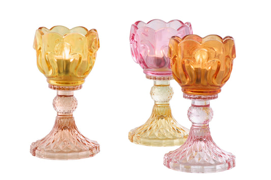 Theelichthouder Glas Multi Assortiment Van 3