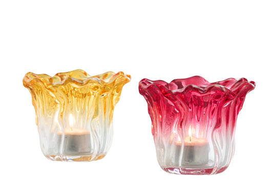 Theelichthouder Glas Multi Assortiment Van 2