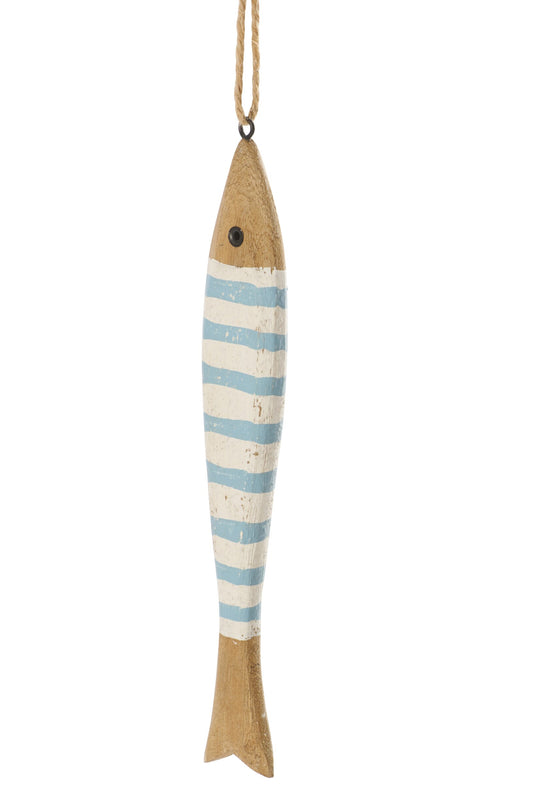 Garland Fish Paulownia Wood Natural/Light Blue
