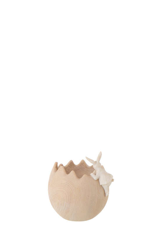 Decorative Bowl Rabbit Resin Beige
