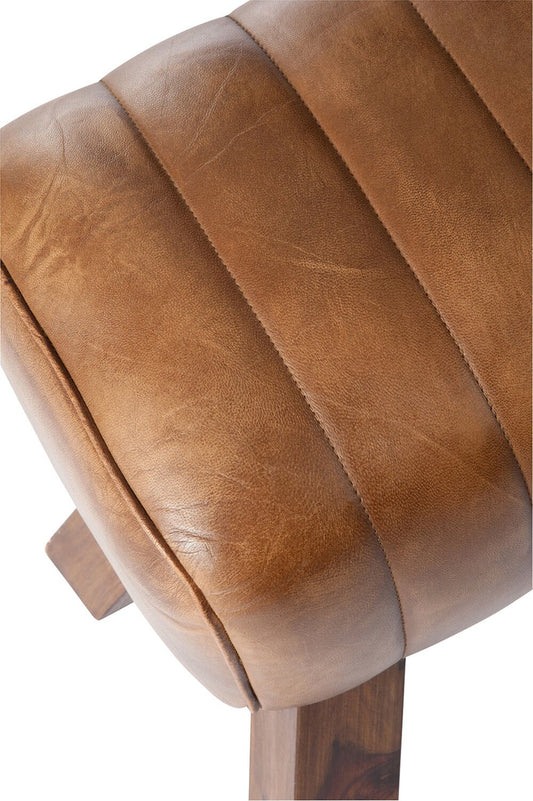 Gym Bench Leather/Wood Cognac