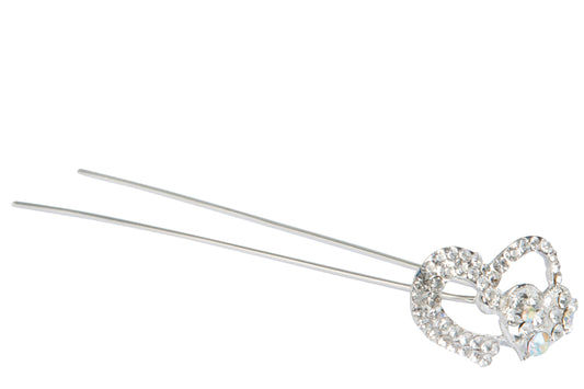Pin Hearts Strasses White