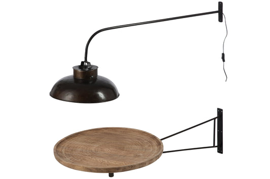 Wandlamp lounge metaal zwart