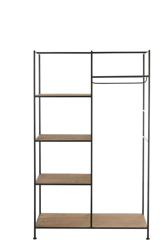 Textlel Rack Metal/Wood Black