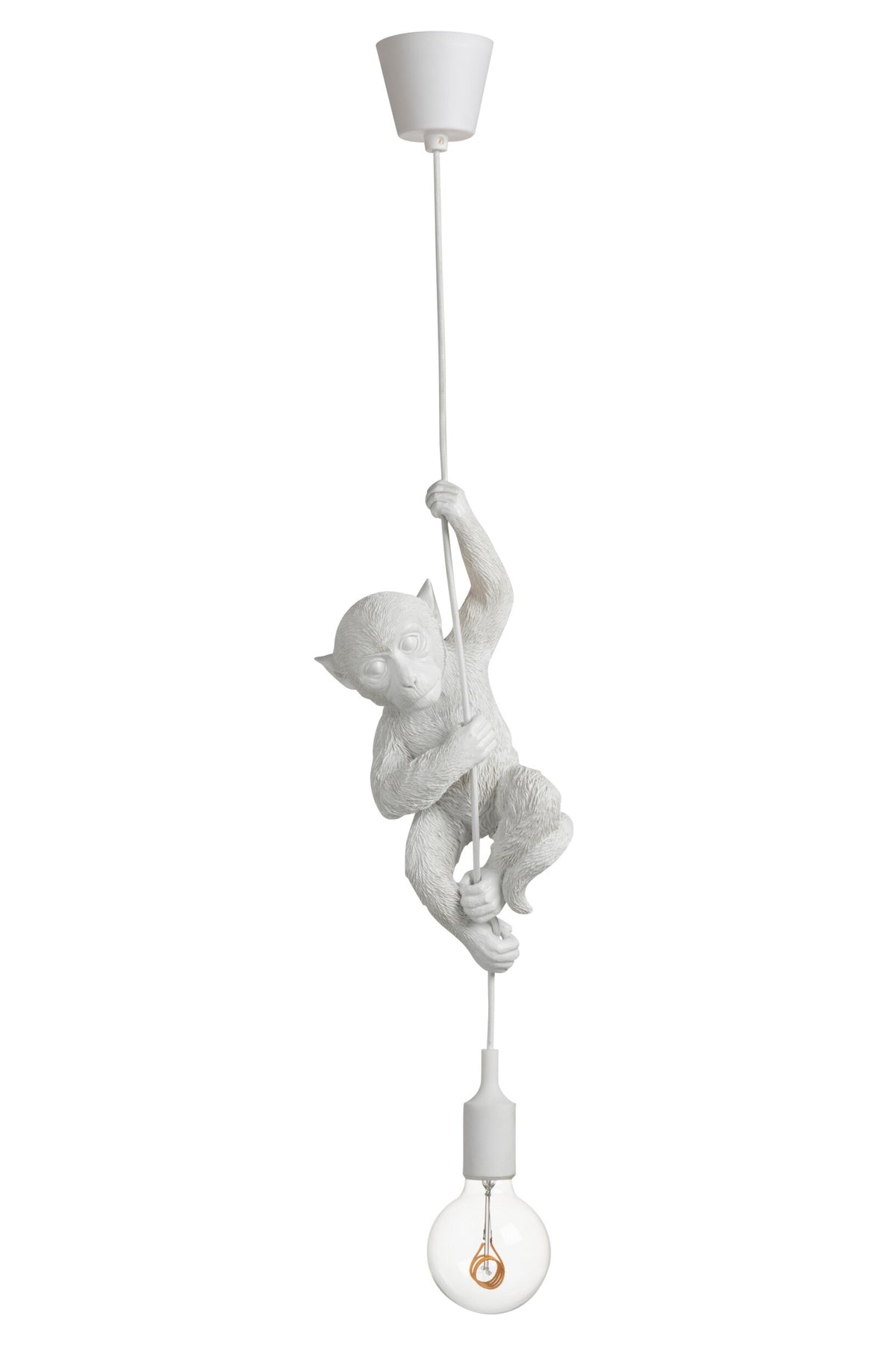 White polyresin pendant lamp
