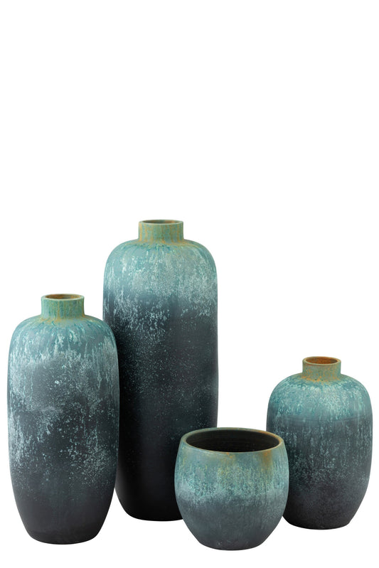 Vase Vintage Ceramic Azure Large