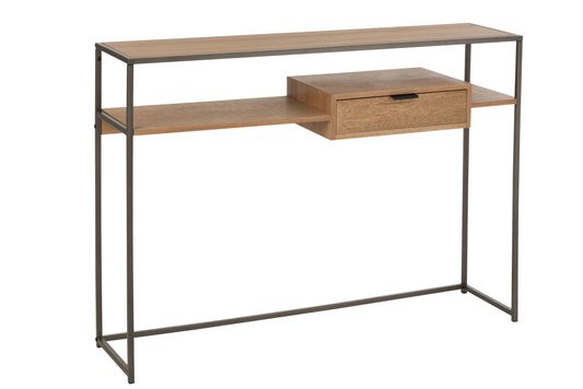 Console 1 Drawer Wood/Metal Natural