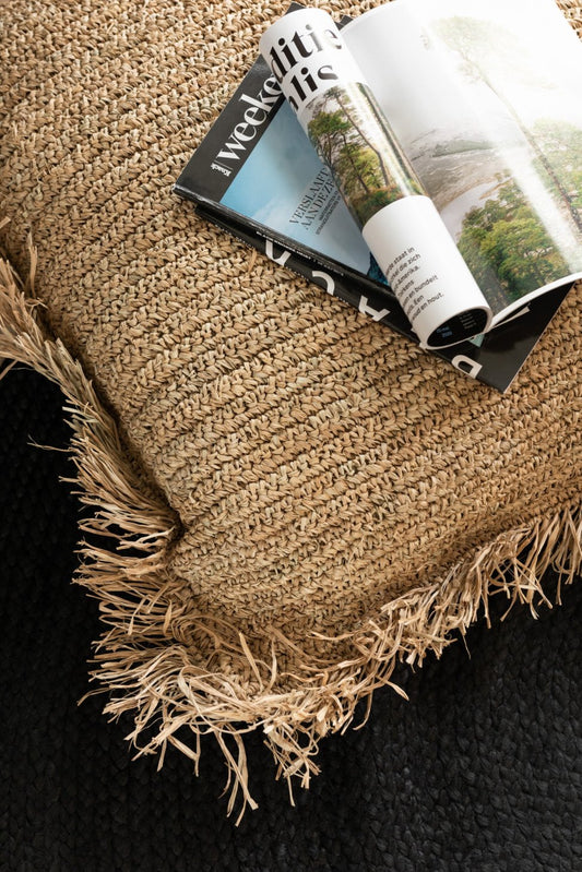Cushion Rectangle Raffia Natural