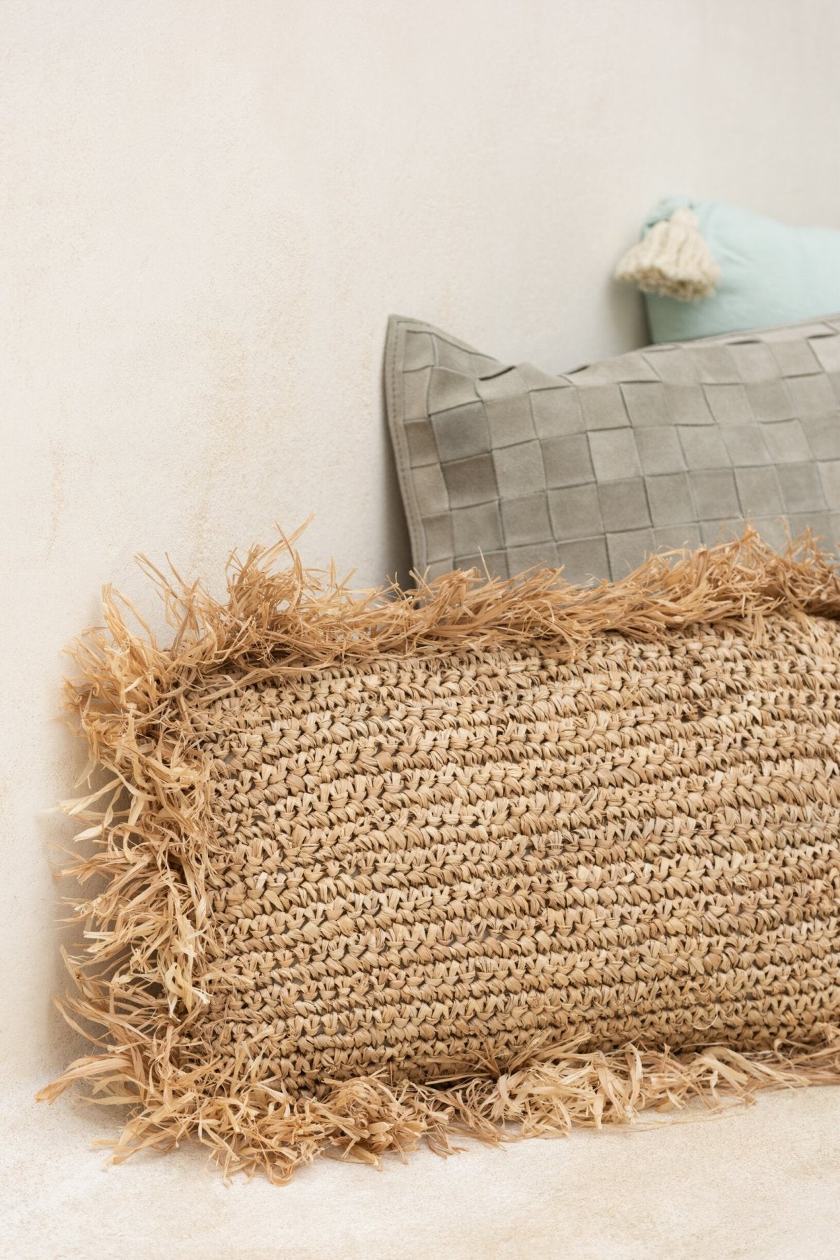 Cushion Rectangle Raffia Natural