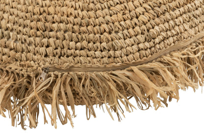 Cushion Round Raffia Natural