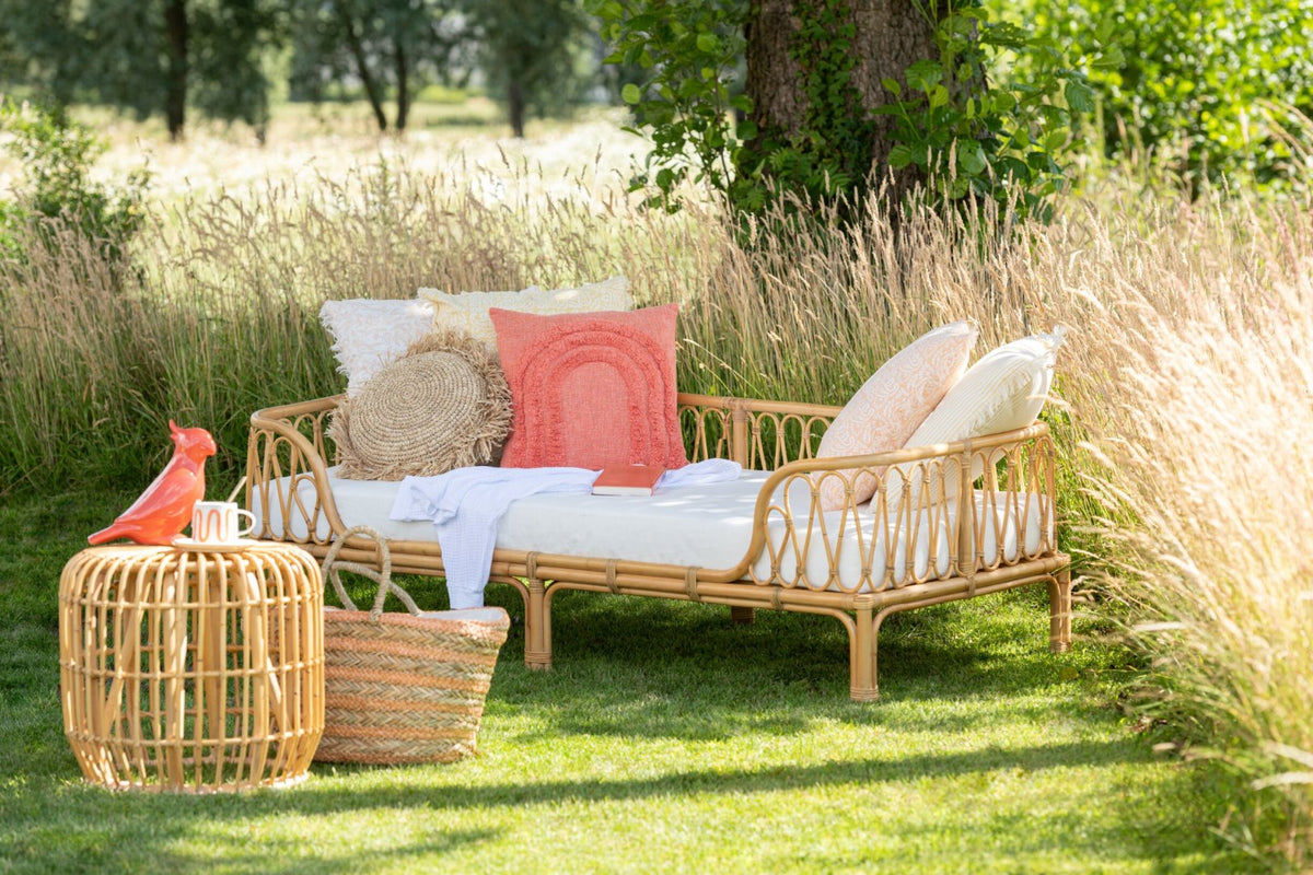 Cushion Round Raffia Natural