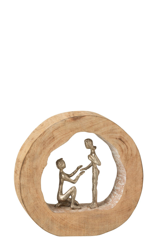 Figure Couple Proposal Mango Wood/Aluminium Natural/White