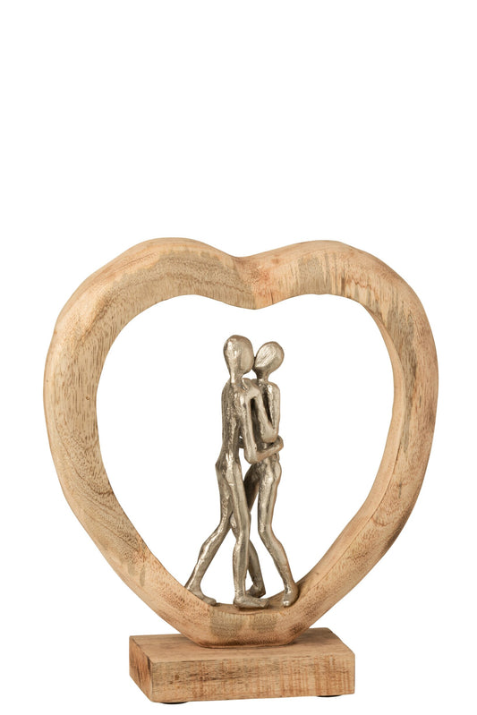 Figure Couple Mango Wood/Aluminium Natural/White