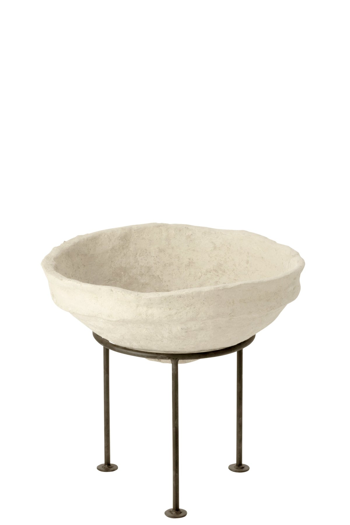 Dish On Foot Chad Papier Mache White