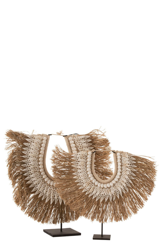 Necklace+Stand Dora Shells/Seagrass White Large