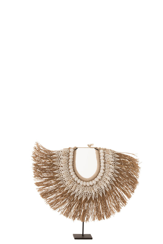 Necklace+Stand Dora Shells/Seagrass White Large