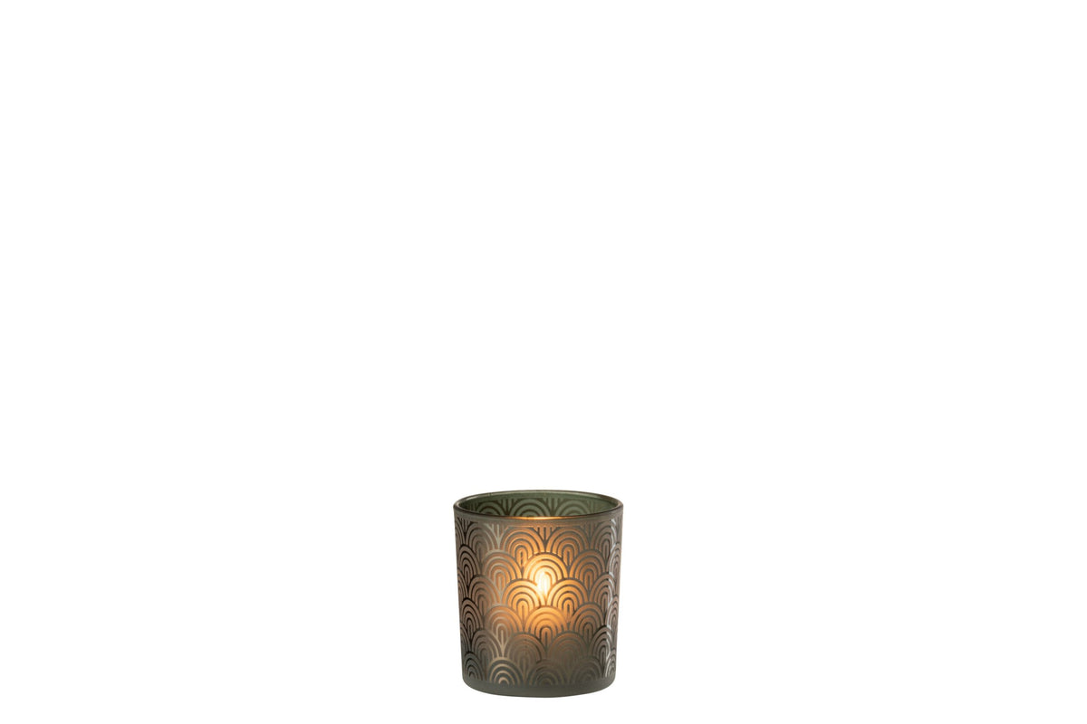 Theelichthouder Boog Glas Groen Small