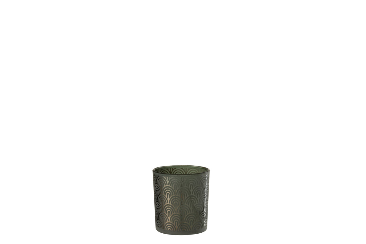 Theelichthouder Boog Glas Groen Small