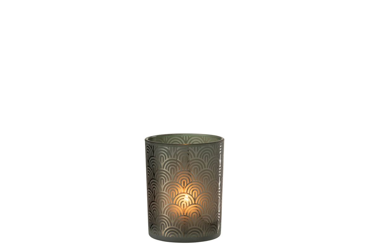 Windlicht Boog Glas Groen Medium