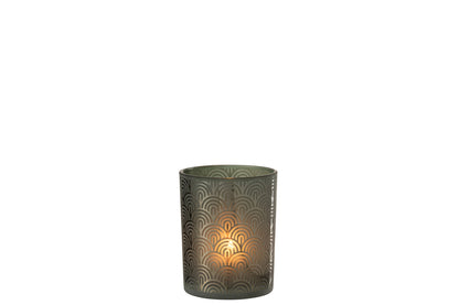 Windlicht Boog Glas Groen Medium