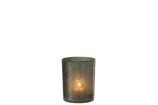 Windlicht Boog Glas Groen Medium