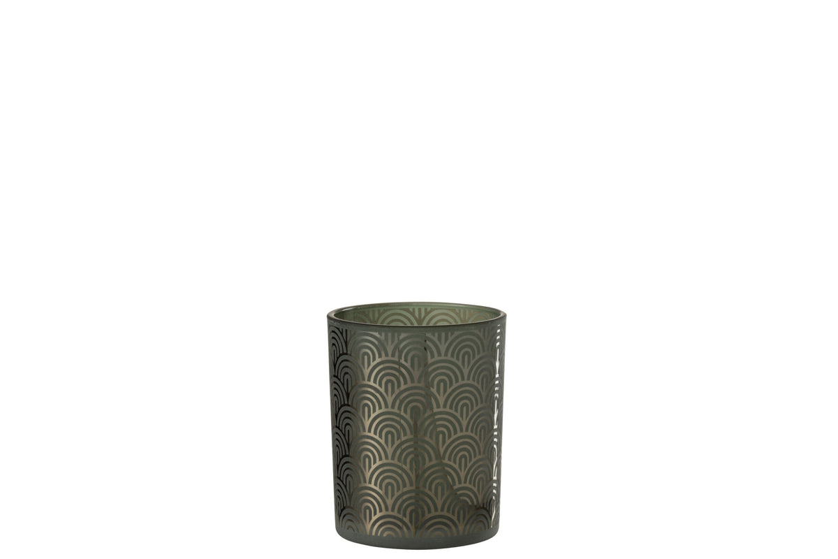 Windlicht Boog Glas Groen Medium