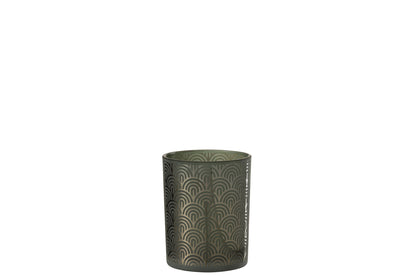 Windlicht Boog Glas Groen Medium