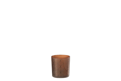 Theelichthouder Boog Glas Oranje Small