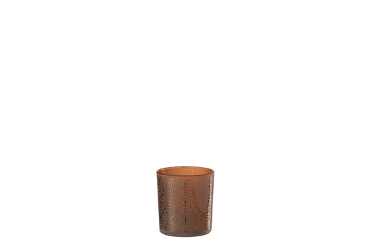 Theelichthouder Boog Glas Oranje Small