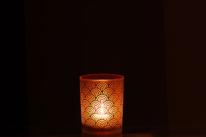 Windlicht Boog Glas Oranje Medium