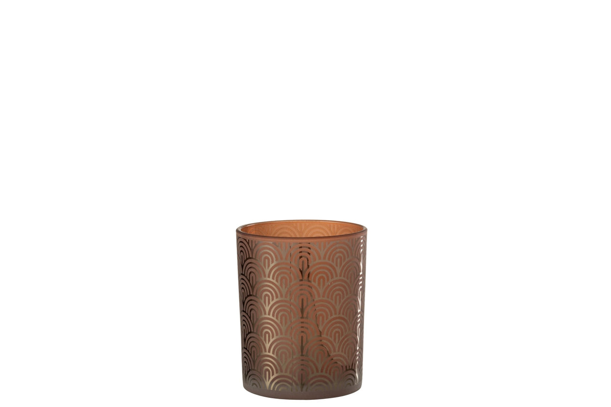 Windlicht Boog Glas Oranje Medium