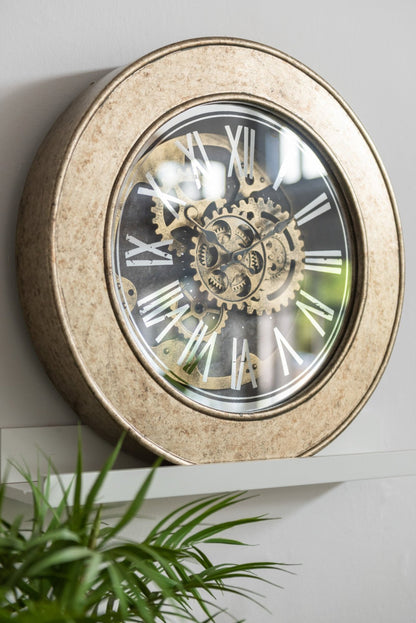Clock Interior Mechanism MDF Antique Gold