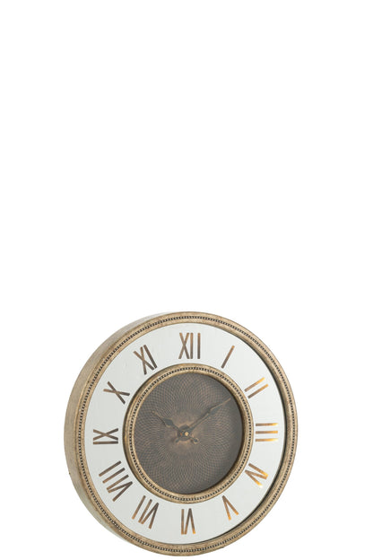Clock Roman Numerals Mirror MDF Antique Gold Small