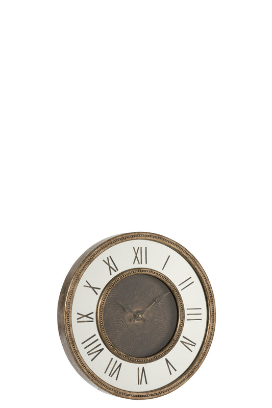 Clock Roman Numerals Mirror MDF Antique Gold Small