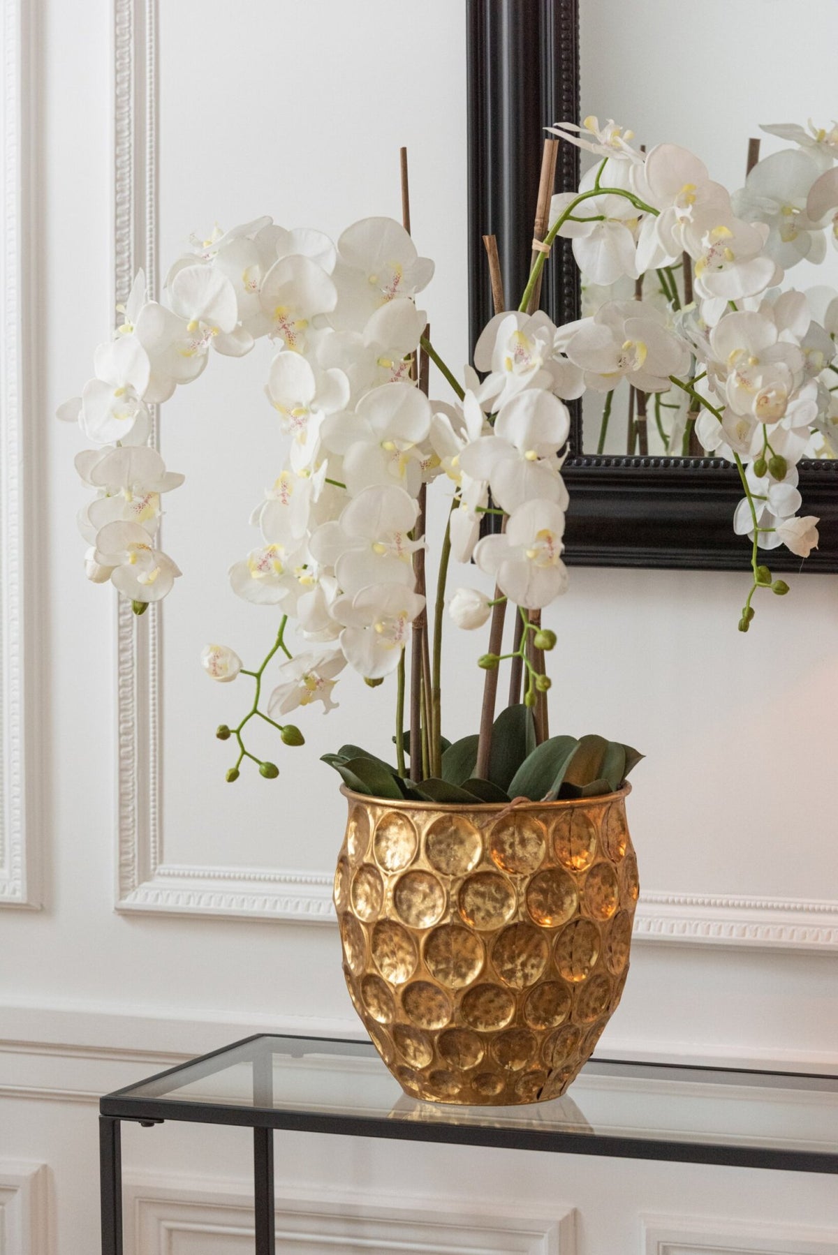 Orchid In Soil Plastic White/Green Extra Large