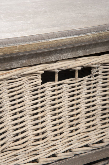 Tv-Cabinet + 2 Basket 2 Shelf Wd Grey W