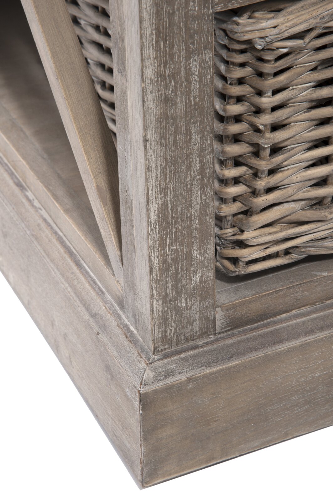 Tv-Cabinet + 2 Basket 2 Shelf Wd Grey W
