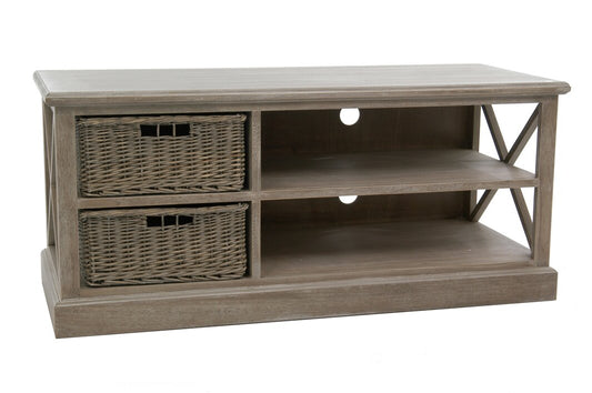 Tv-Cabinet + 2 Basket 2 Shelf Wd Grey W