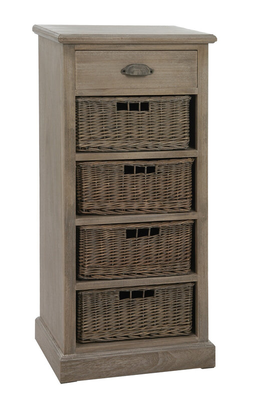 Cabinet 4 Basket + Draw Wd Grey W