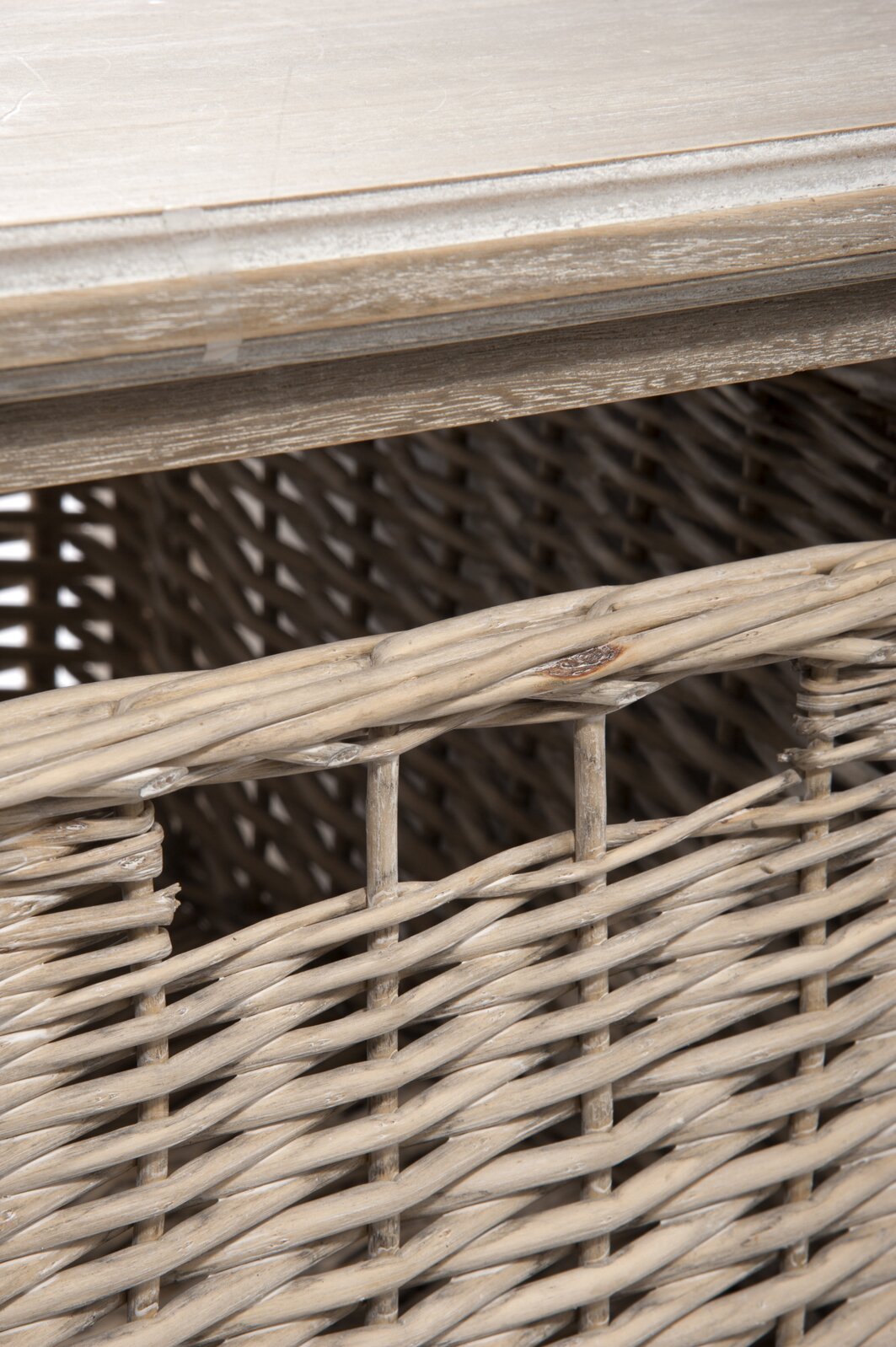 Coffeetable Rh 2 Shelf/Basket Wd Grey W