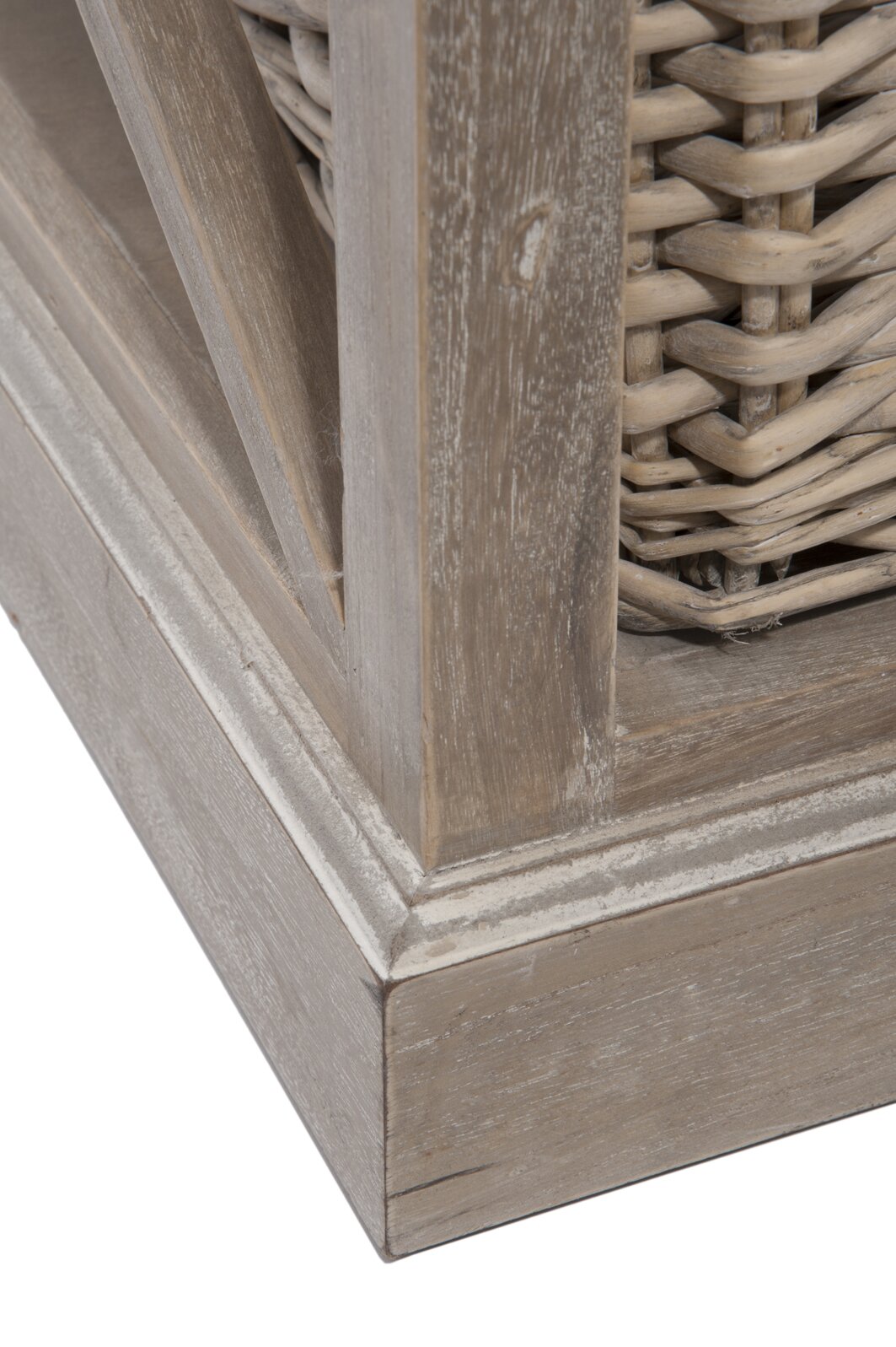 Coffeetable Rh 2 Shelf/Basket Wd Grey W