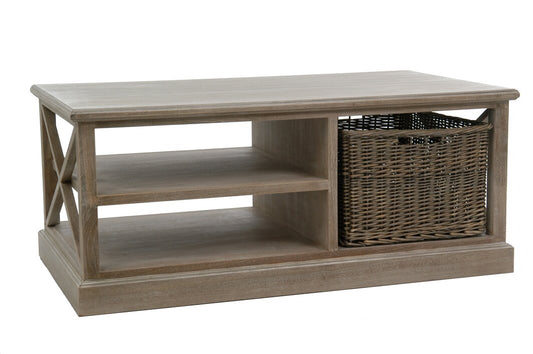 Coffeetable Rh 2 Shelf/Basket Wd Grey W