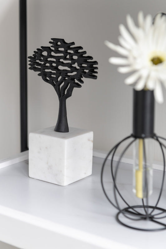 Figure Tree On Foot Aluminium/Marble Black/White ass3