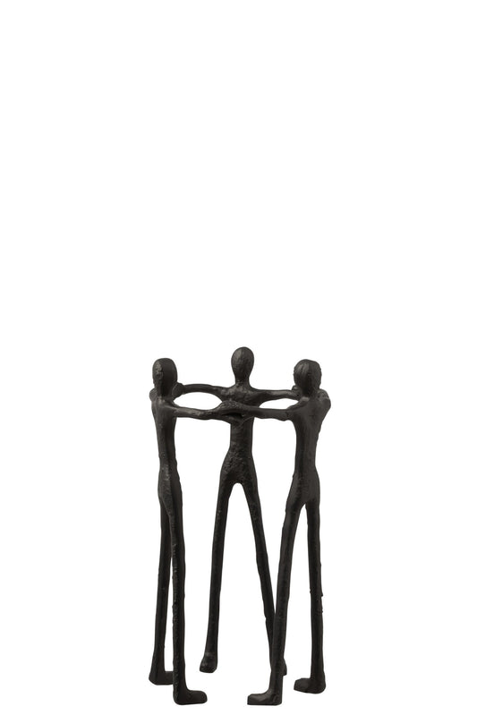 Figure Person Circle Aluminium Black