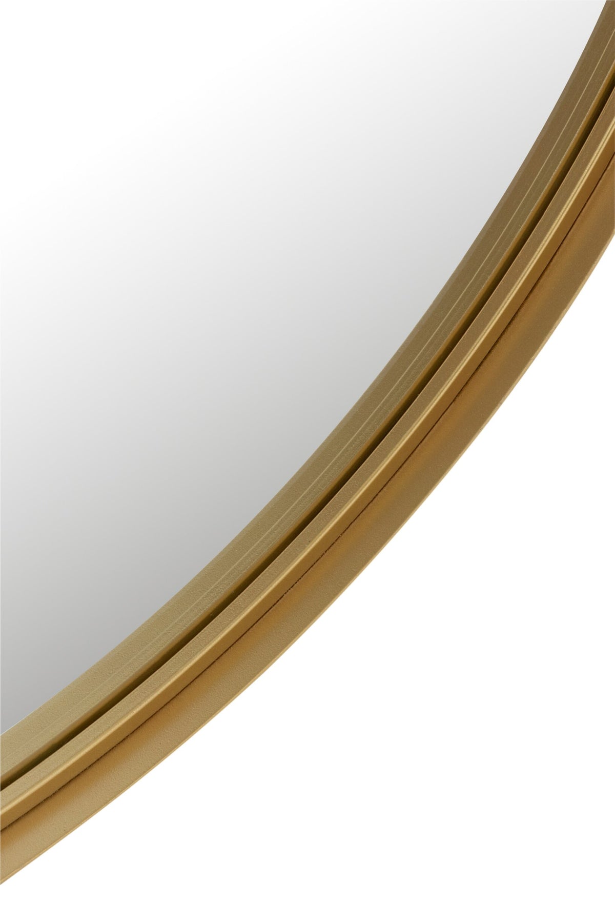 Mirror Round High Border Metal/Glass Gold Large