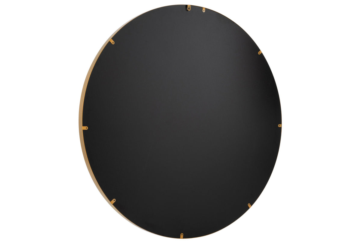 Mirror Round High Border Metal/Glass Gold Large
