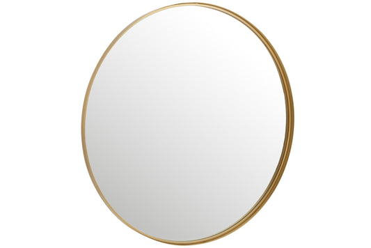 Mirror Round High Border Metal/Glass Gold Large