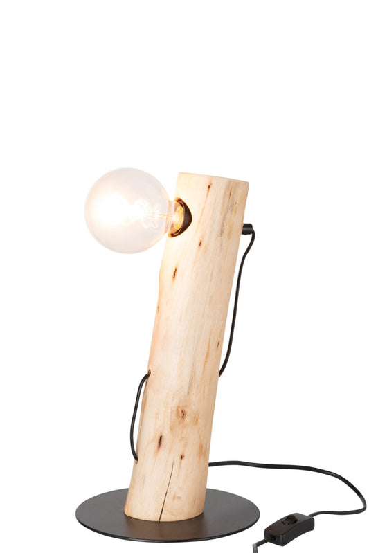 Table lamp Silas angled natural chestnut wood