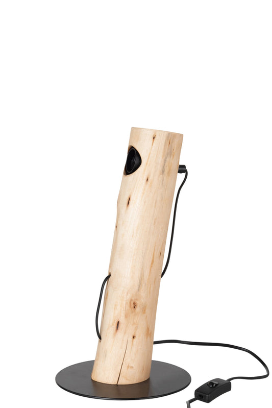 Table lamp Silas angled natural chestnut wood