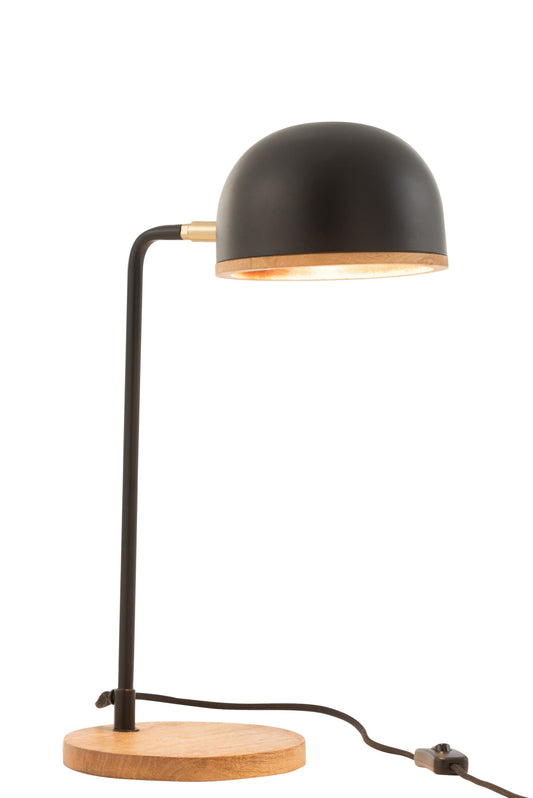 Table lamp Evy iron/wood black/natural